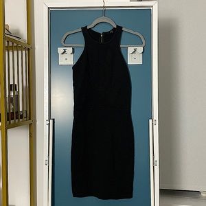 Black midi dress with front beaded design